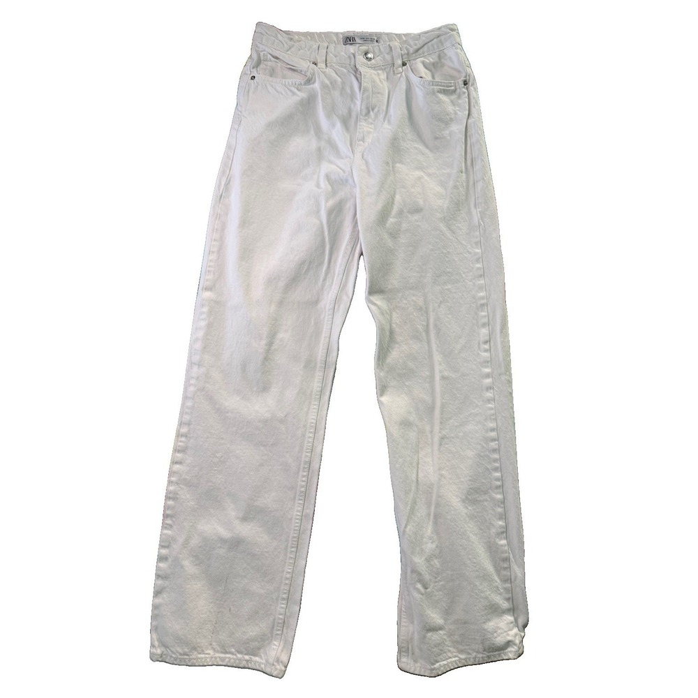 Zara White High Rise Straight Leg Women's Jeans Size 6  (29x31) EUC